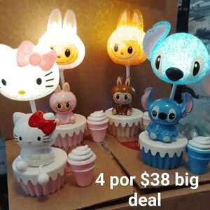 Cute Character LED Night Lights - Set of 4